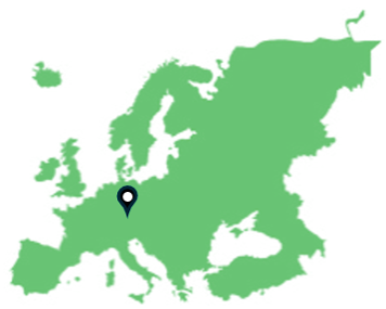 Map of Europe highlighting Austria